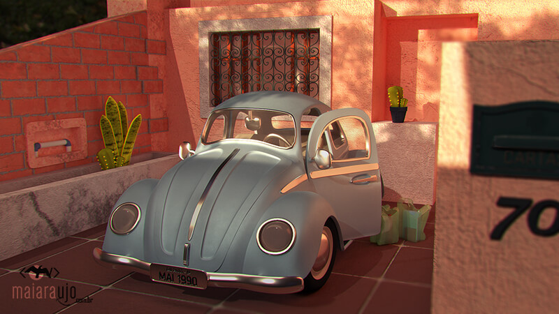 Image: : VW Beetle parked in a Brazilian yard